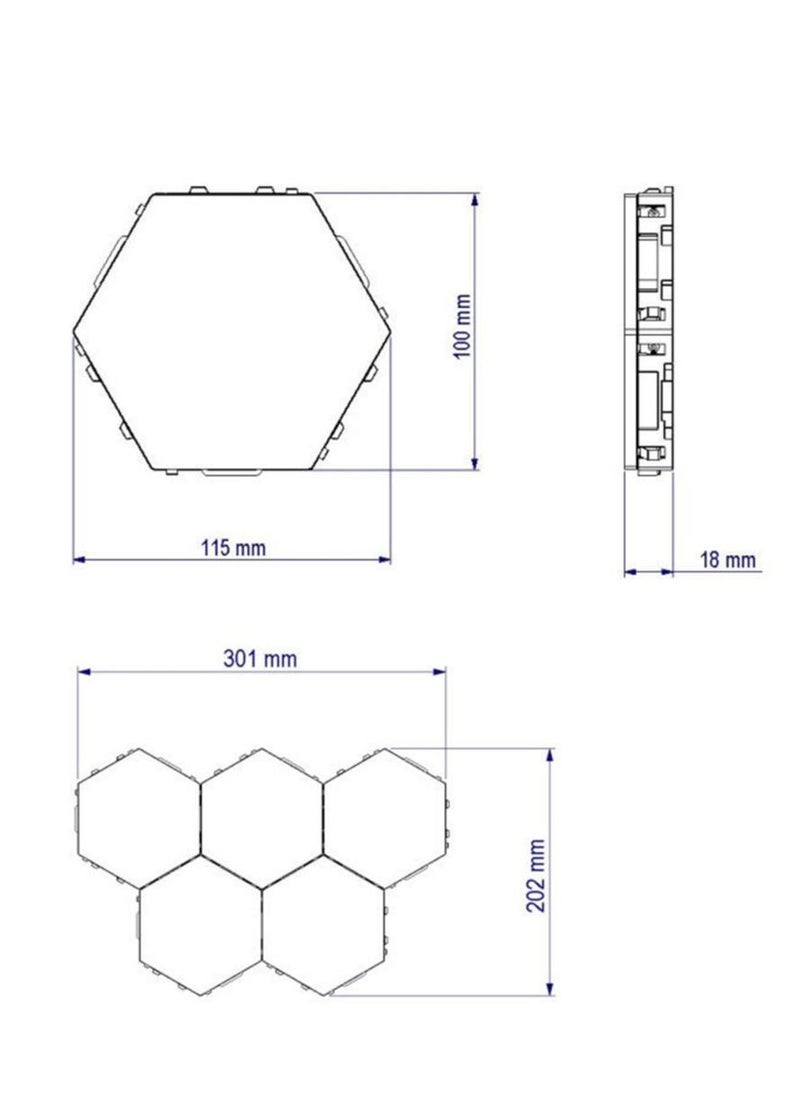 Y&D - 3 Pack White Hexagon Modular Touch Sensitive Lights Nano-leaf Wall Sconce Light Modern Smart Lamp LED Panel Night Decoration for Indoor Living Room not Include Holder - Image 1