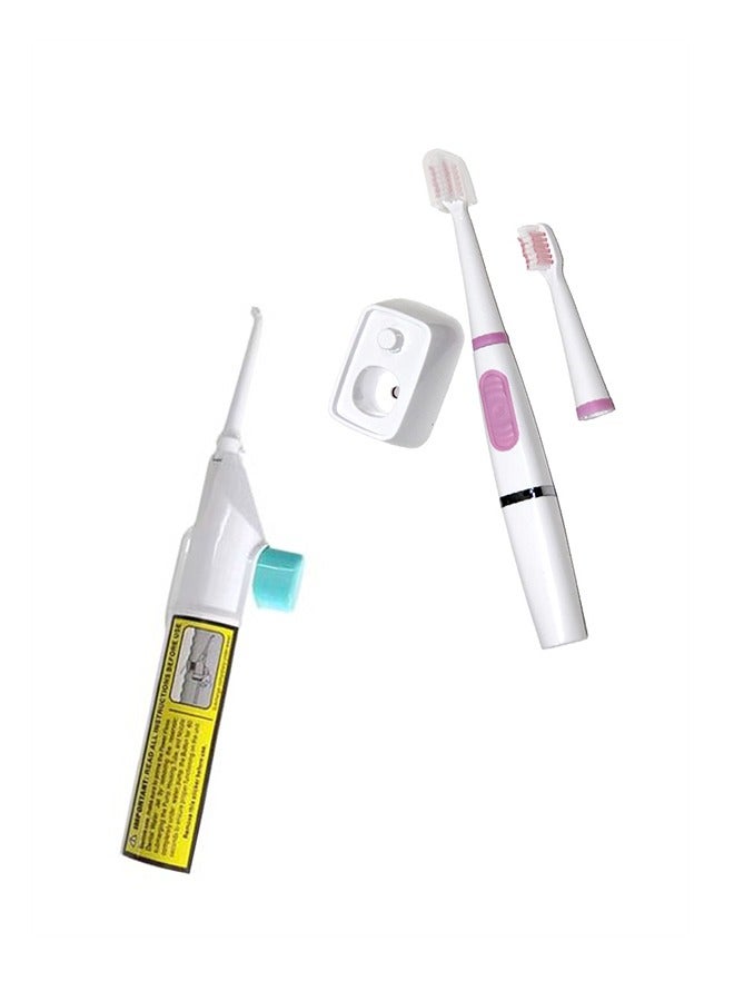 إيه جي دي طقم فرشاة أسنان كهربائية مع منظف للأسنان