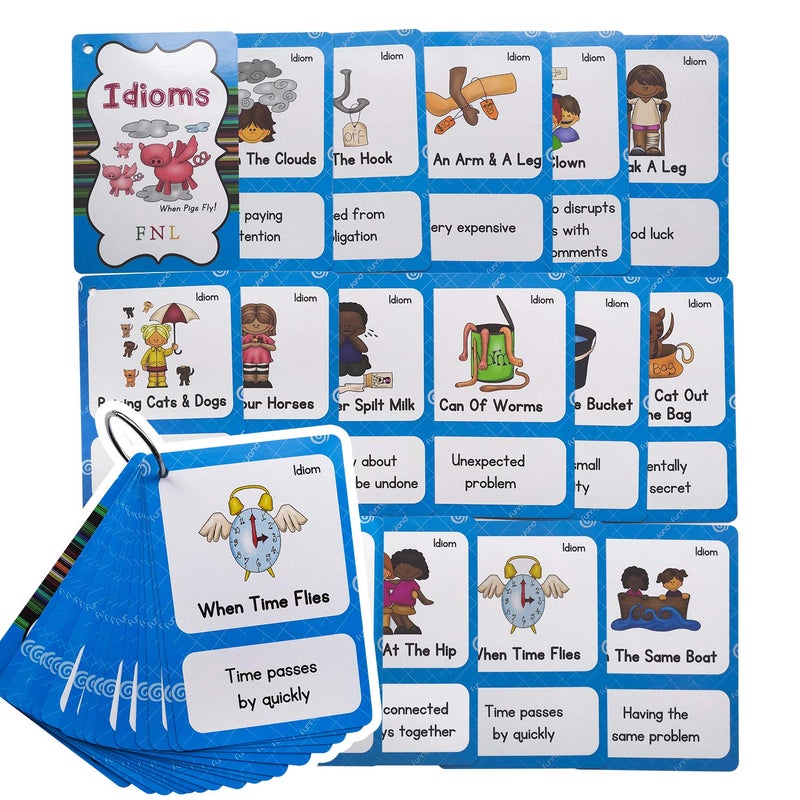 Richardy 33 Idioms English Proverb Idioms Flashcards Pocket Card Educational Learning Toys Kindergarten Supplies - Image 4
