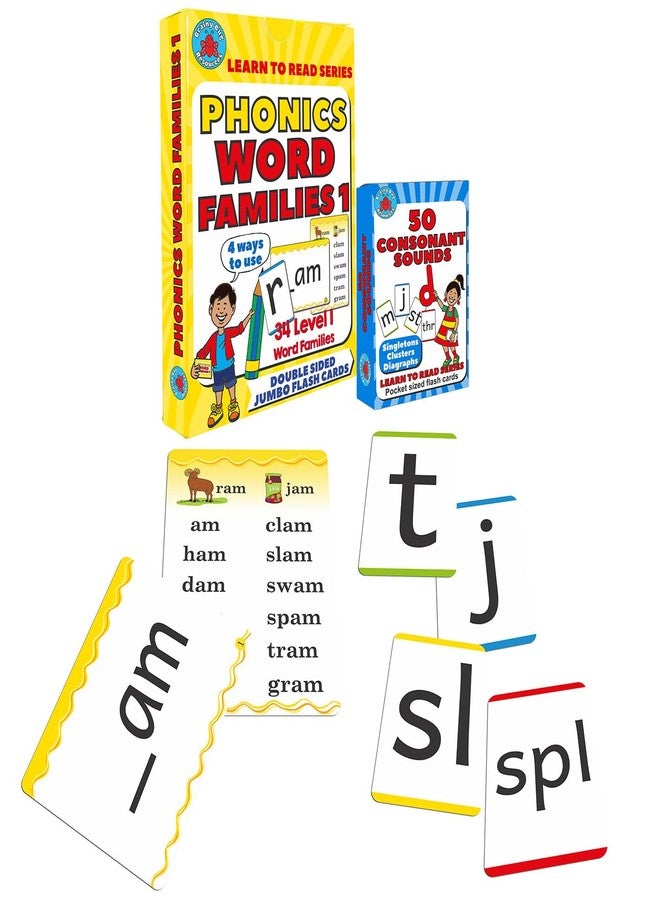 Brainy Bug Resources Learn to Read | Phonics Word Families | 34 Word Families Level 1 | Plus 50 Consonant Sounds | Use 4 Ways - Image 1