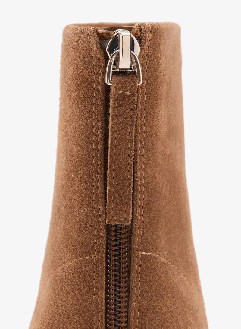 Mango  Suede leather ankle boots with block heel for Women | Best Price UAE