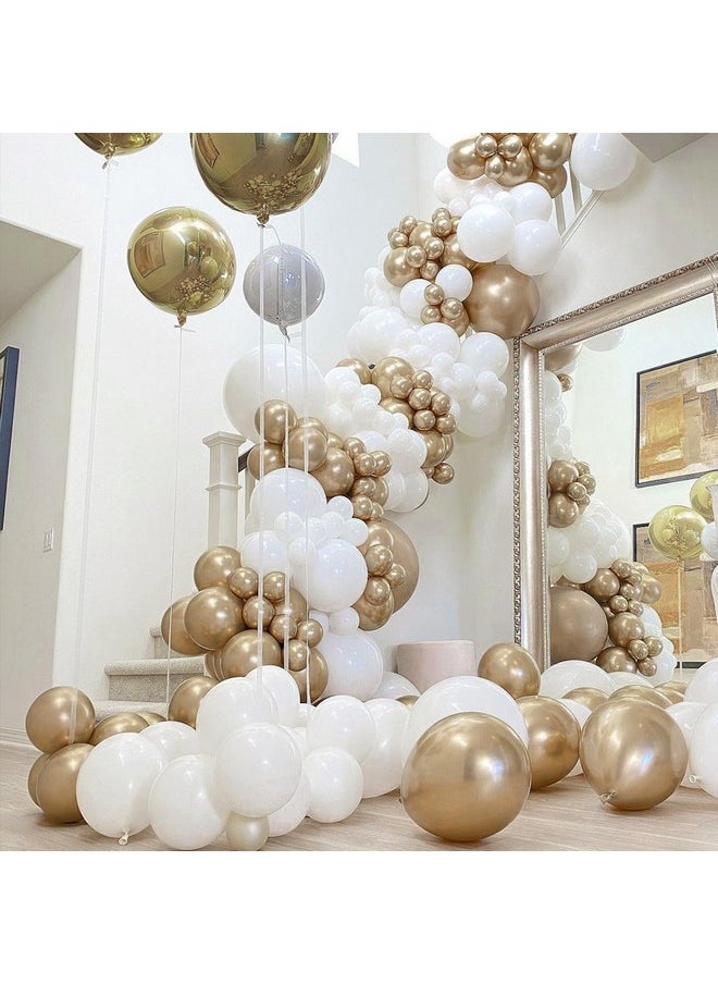 PartyWoo Chrome Gold Balloons 123 Pcs Metallic Balloons Different Sizes Pack Of 18 12 10 5 Inch Gold Balloon Arch Kit Balloon Garland For Birthday Christmas Baby Shower Party Decorations Gold-G127  - Image 4