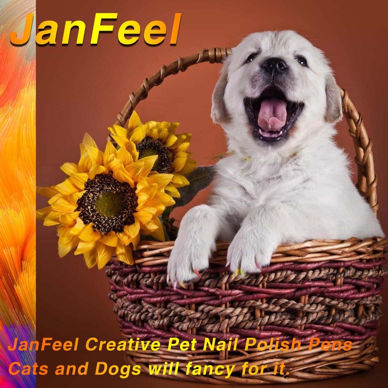 JanFeel Dog Nail Polish Pens, 15 Colors Pet Nail Polish Set Quick Dry Pet Safe Nail Polish Non Toxic Brush Tip Nail Polish Pens for Puppy and Cat or Small Pets - Image 4