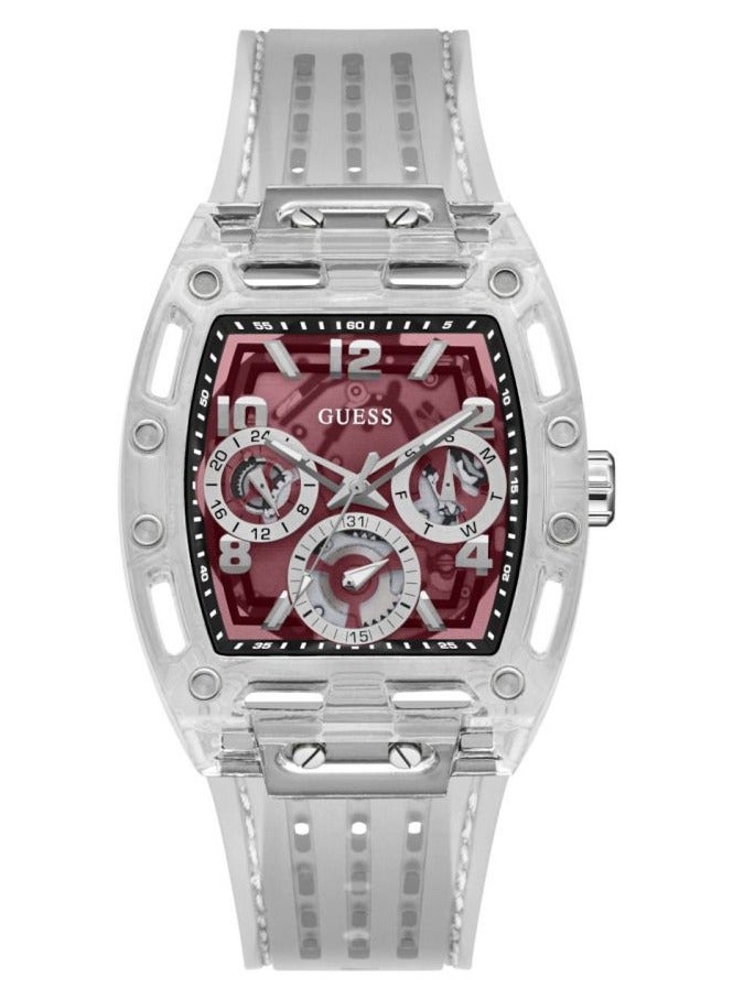 GUESS Men's Clear Maroon Dial Multi-function Watch - GW0499G9 - Image 1