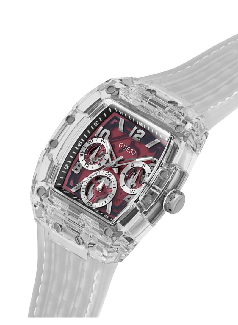 GUESS Men's Clear Maroon Dial Multi-function Watch - GW0499G9 - Image 3