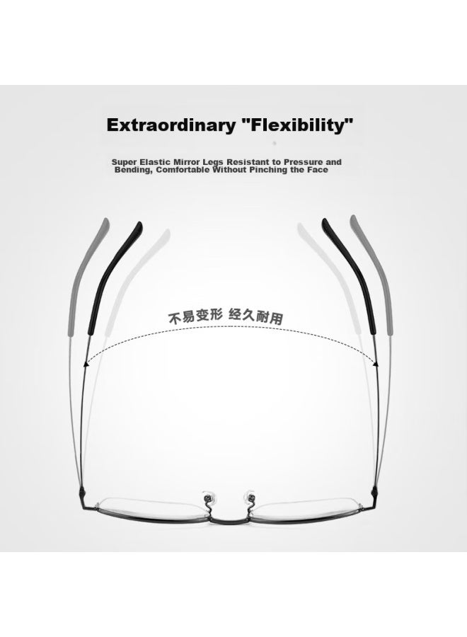Oona Ouna Reading Gl For Men And Women, High-definition Anti-blue Light Anti-radiation Gl For Elderly, Semi-rimless Gunmetal Color, 150 Degrees - Image 2