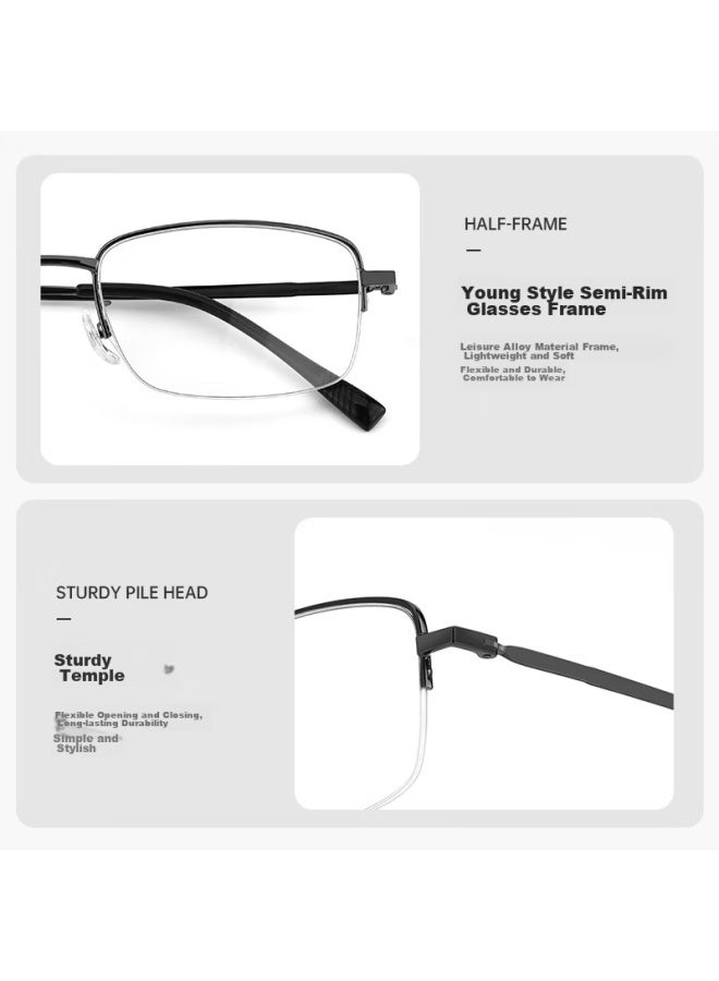 Oona Ouna Reading Gl For Men And Women, High-definition Anti-blue Light Anti-radiation Gl For Elderly, Semi-rimless Gunmetal Color, 150 Degrees - Image 3
