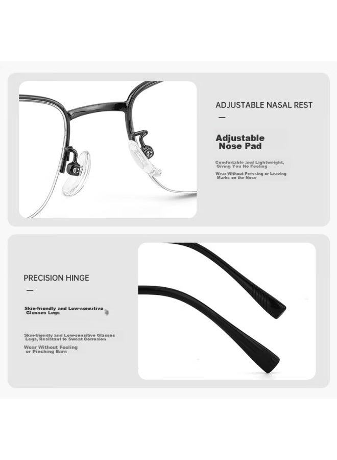 Oona Ouna Reading Gl For Men And Women, High-definition Anti-blue Light Anti-radiation Gl For Elderly, Semi-rimless Gunmetal Color, 150 Degrees - Image 4