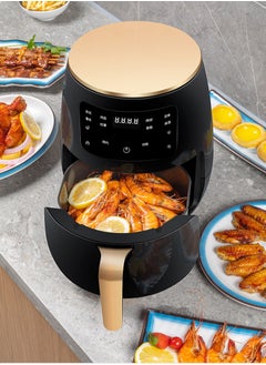 Generic Air Fryer with 6 Liter Capacity, 1400Watt, Air Fry, Roast, Reheat, Dehydrate, Air Crisp Technology with 200℃ for hot, crispy results in just minutes, Nonstick Basket & Crisper Plate, Black  - Image 2