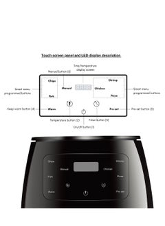 Generic Air Fryer with 6 Liter Capacity, 1400Watt, Air Fry, Roast, Reheat, Dehydrate, Air Crisp Technology with 200℃ for hot, crispy results in just minutes, Nonstick Basket & Crisper Plate, Black  - Image 3