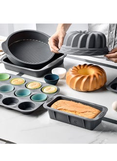 Excefore Silicone Baking Cup The Kitchen Reusable Cups Cake Molds- Non-Toxic, BPA Free, Dishwasher Safe (12 Pack)  - Image 4
