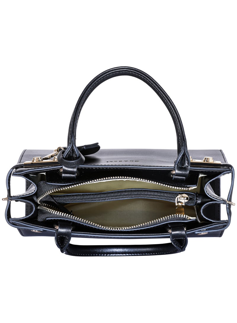 KANELLI Women's handbag from Kanelli, elegant shape New collection AAY2302047-1-Black - Image 4