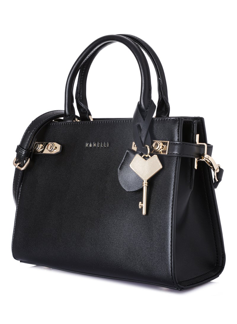 KANELLI Women's handbag from Kanelli, elegant shape New collection AAY2302047-1-Black - Image 1