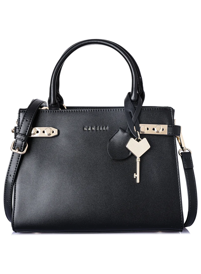 KANELLI Women's handbag from Kanelli, elegant shape New collection AAY2302047-1-Black