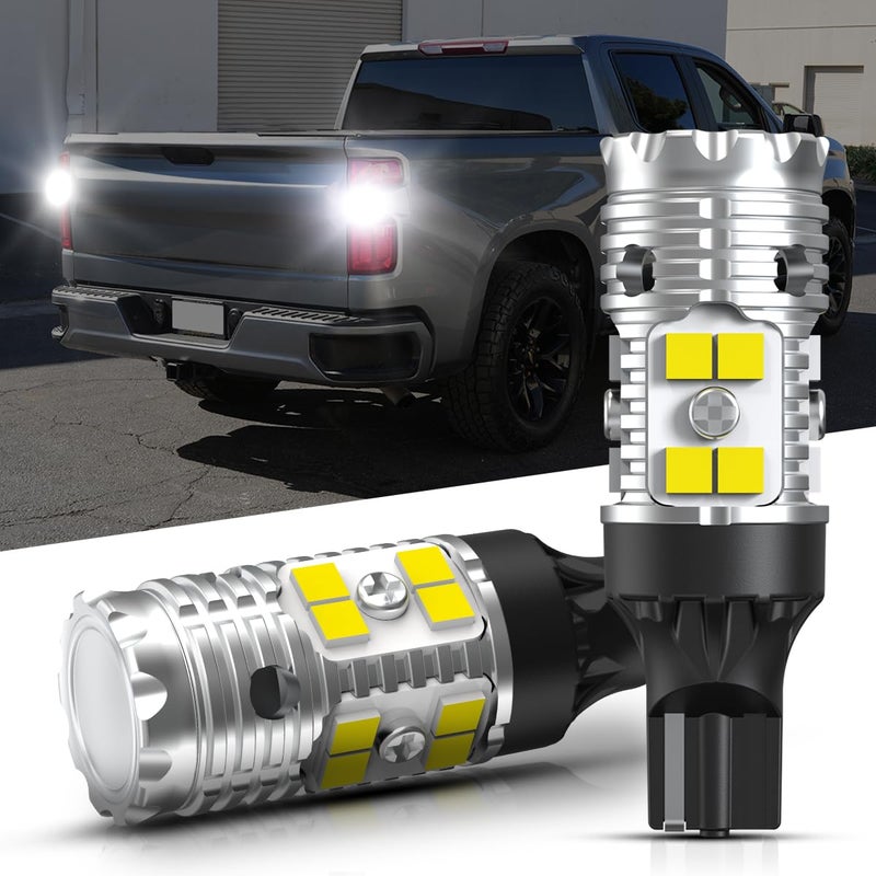 LASFIT 921 W16W LED Reverse Backup Light Bulbs for 2014-2022 2023 2024 2025 2026 Silverado 1500 2500 3500 HD, 6000K Cool White Super Bright OEM Replacement, 2 pcs - Image 1