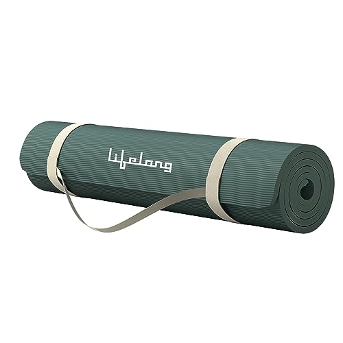 Lifelong LLYM71 Yoga mat for Women & Men EVA Material 4mm Anti-Slip Mat for Workout|Exercise Mat For Home Gym | Yoga Mat-For Gym-Workout and Yoga Exercise I Green - Image 1