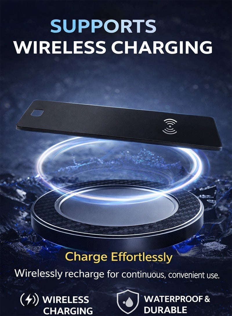 Neyecam Wallet Tracker Card Air-Tag  for iOS, Works with Apple Find My | 1.8mm Bluetooth Item Finder for Wallets, Luggage & Bags | IP68 Waterproof, Left-Behind Alerts – Black (1 Pack) - Image 4