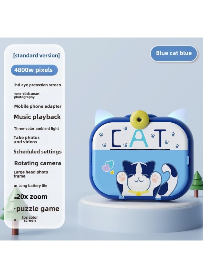 Generic Children's Instant Print Camera High Definition Photography Thermal Sensing Automatic Printing Digital Camera-Body Color:2024 Blue Standard Upgrade "without Card"  - Image 1