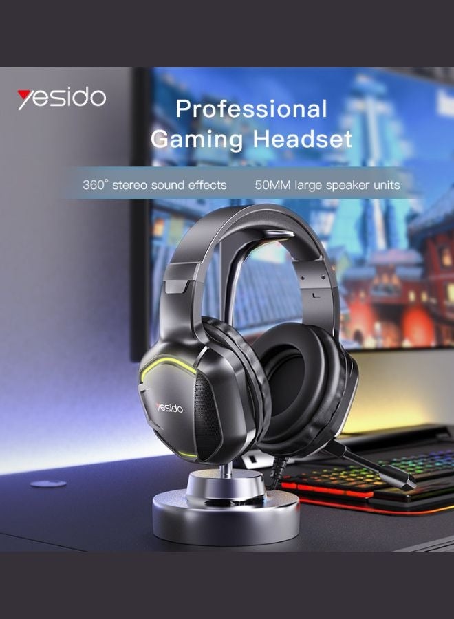 Yesido Ultimate Gaming Headset – Wired, Adjustable Mic, RGB Lights, Multi-Device Compatibility (PC/PS4/Xbox/Mobile) - Image 2