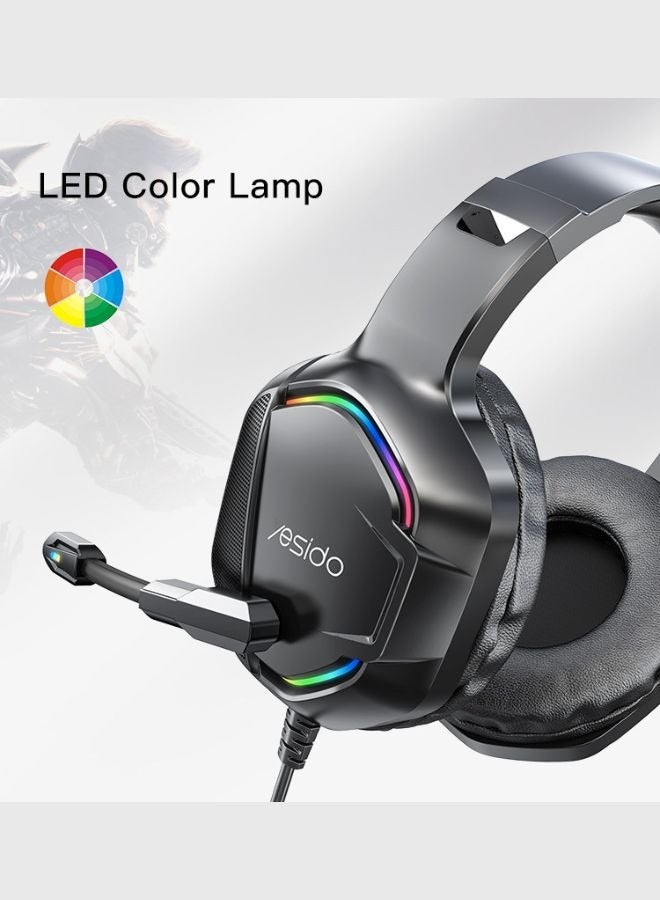 Yesido Ultimate Gaming Headset – Wired, Adjustable Mic, RGB Lights, Multi-Device Compatibility (PC/PS4/Xbox/Mobile) - Image 4