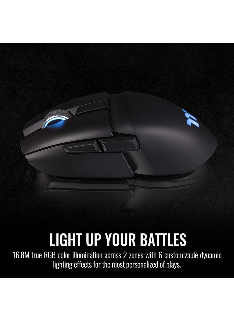 Thermaltake Thermaltake Argent M5 Wireless 168M RGB Color Gaming Mouse 6 Customizable Dynamic Lighting Effects Pixart PMW3335 Optical Sensor DPI Adjustments Up to 16000 GMOTMFHYOOBK01  - Image 4