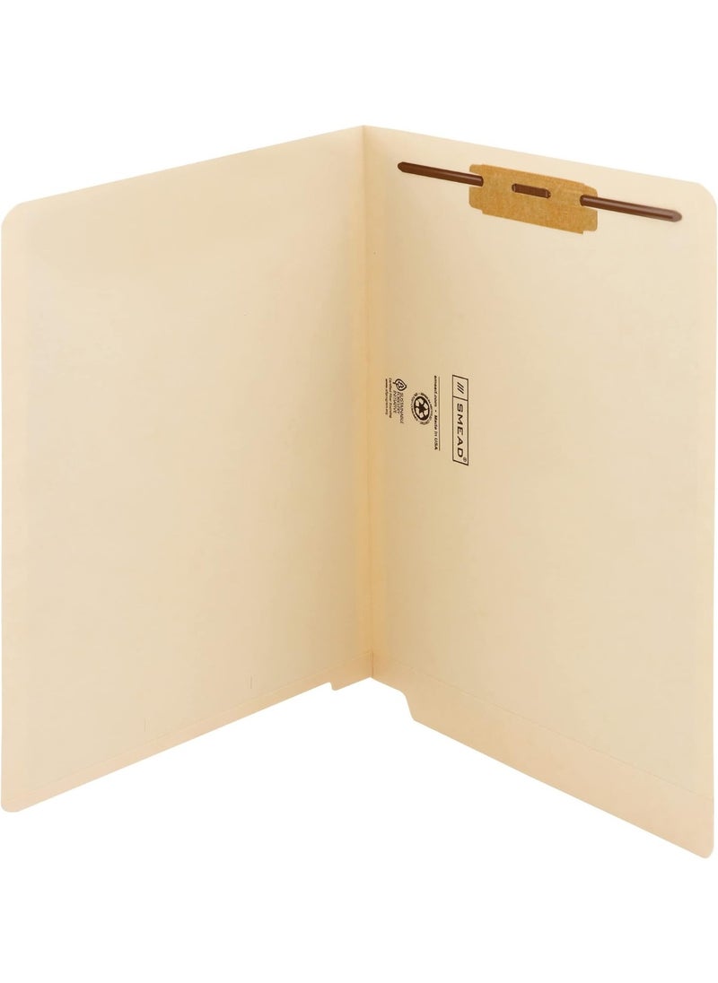 Smead Smead End Tab Fastener File Folder, Shelf-Master® Reinforced Straight-Cut Tab, 1 Fastener, Letter Size, Manila, 50 per Box (34110)  - Image 2