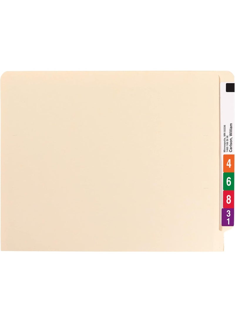 Smead Smead End Tab Fastener File Folder, Shelf-Master® Reinforced Straight-Cut Tab, 1 Fastener, Letter Size, Manila, 50 per Box (34110)  - Image 1