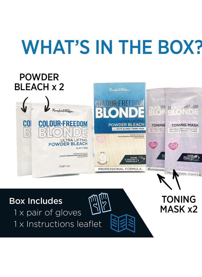 Knight & Wilson - Colour Freedom Blonde High Lift Hair Bleach Powder White Blonde Toner 9 Levels Lift - Image 1