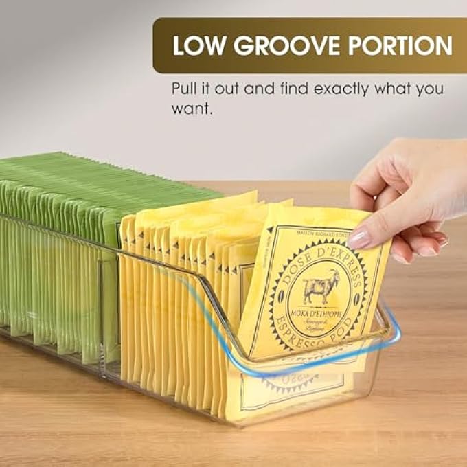 Antole Tea Bag Organizer2 Pack Clear Tea Bag Holder Storage OrganizerFood Storage Organizer Bins Box For Kitchen CabinetCountertopPantry Shelf Organizer - Image 4
