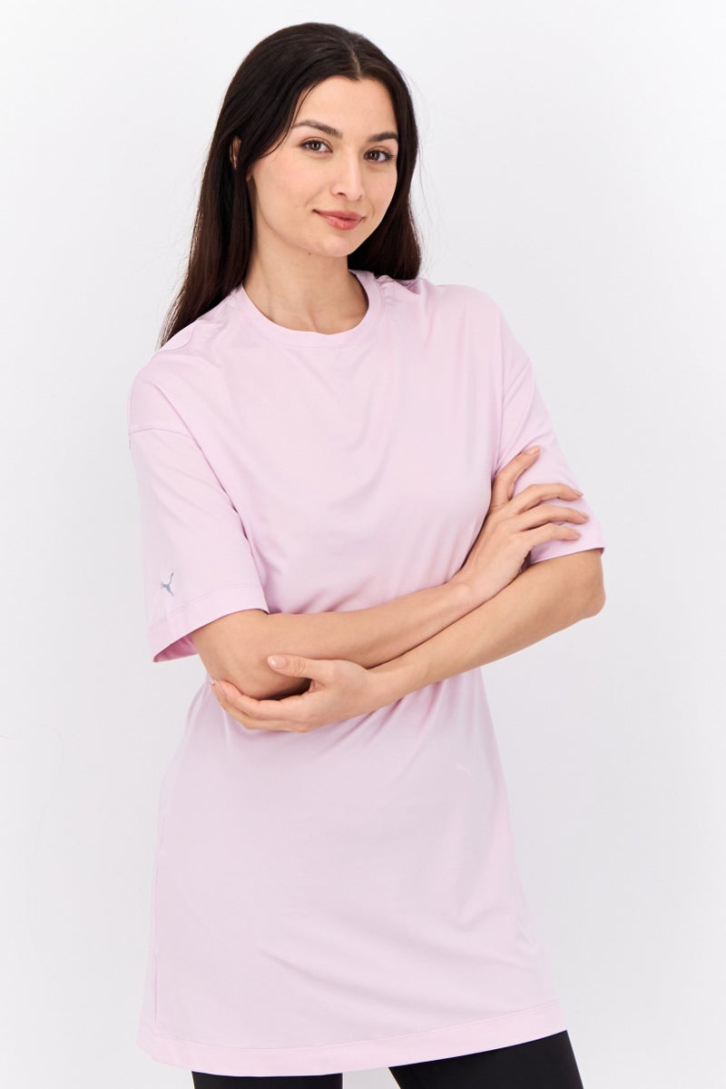 PUMA تي شيرت تدريب قصير الأكمام للنساء، وردي - Image 1