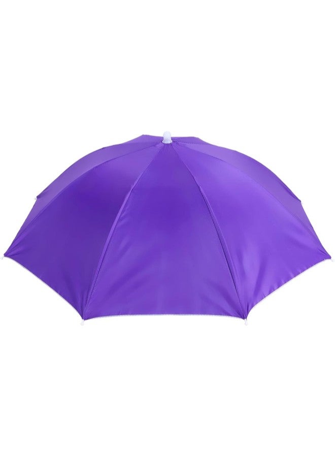 klarako Adult Umbrella Hat Waterproof Foldable Sun Hat Headwear for Outdoor Fishing Hiking(Purple) - Image 1