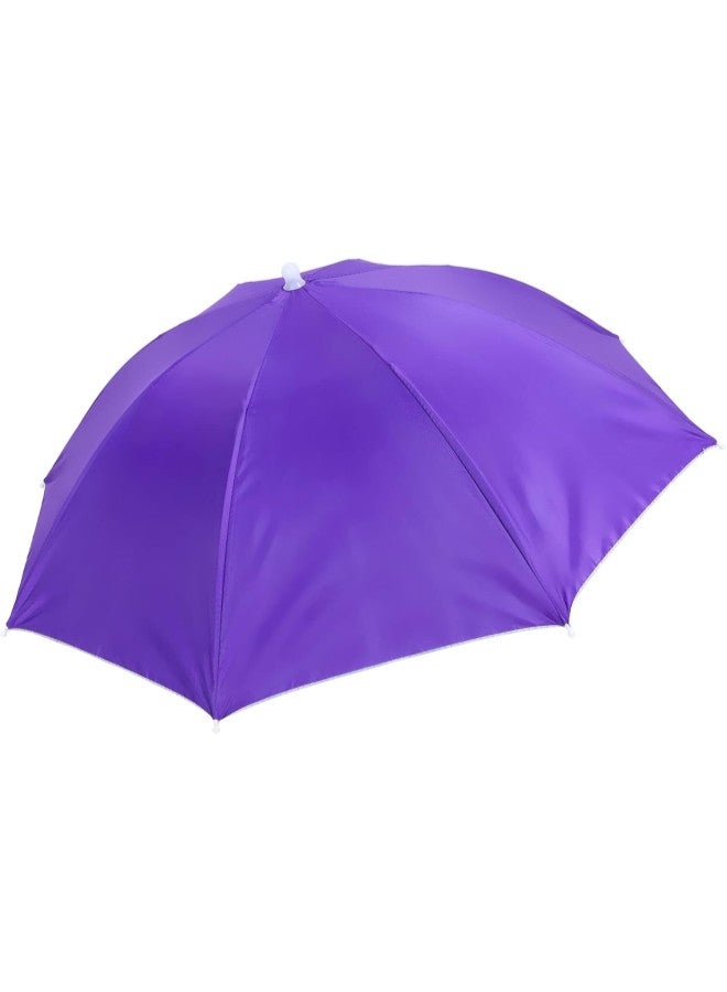 klarako Adult Umbrella Hat Waterproof Foldable Sun Hat Headwear for Outdoor Fishing Hiking(Purple) - Image 2