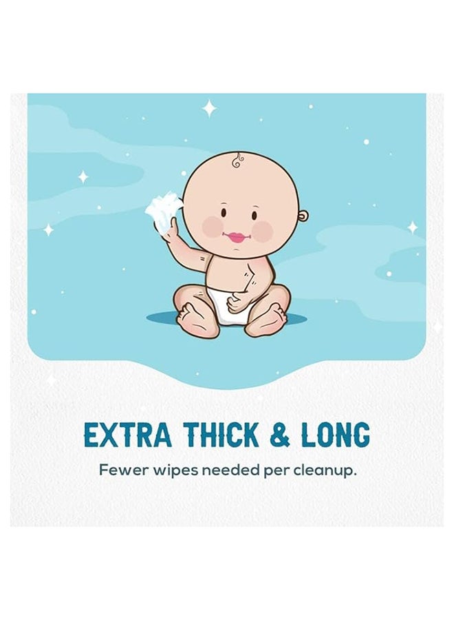 WOW Baby Wipes - Mild Fragrance 99% Water Wipes | Extra Thick Long Wipes with Organic Aloe Vera, Chamomile Extract and Vitamin E, Gentle on sensitive skin| 100's Pack of 12 | 1200 Sheets - Image 4