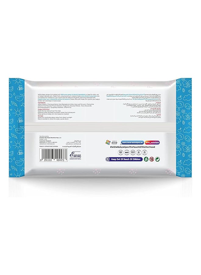 WOW Baby Wipes - Mild Fragrance 99% Water Wipes | Extra Thick Long Wipes with Organic Aloe Vera, Chamomile Extract and Vitamin E, Gentle on sensitive skin| 100's Pack of 12 | 1200 Sheets - Image 3