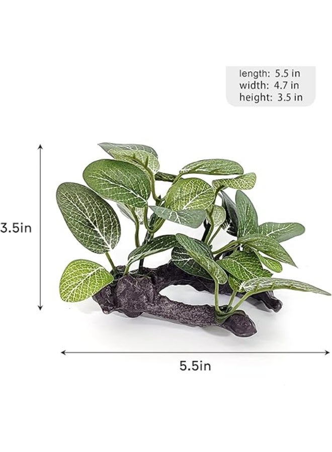 HUANXIN HOME Resin Driftwood Fish Tank Decorations Trunk Cave Aquarium Decor Ornaments Simulation Plants Betta Silk Leaf Tank Accessories Goldfish Bowl Décor - Image 3