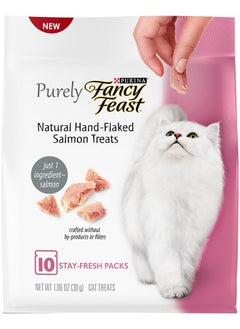 Fancy Feast Cat Treats  Natural HandFlaked Salmon Treats  10 Count Treats Per Pouch  Pack Of 4 Pouches  - Image 2