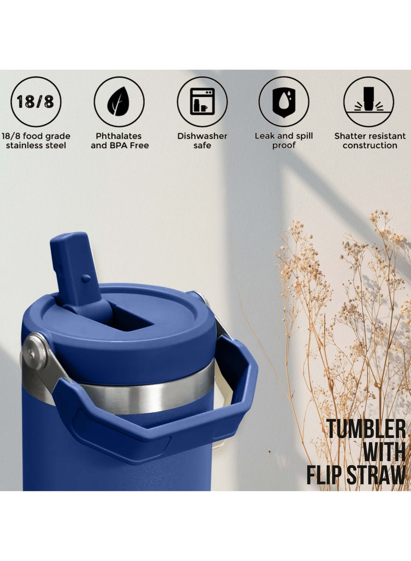 S2C 30oz Stainless Steel Tumbler with Handle & Straw – Double Wall Vacuum Insulated Travel Mug – Leak-Resistant, BPA-Free, Fits Car Cup Holder - Image 4