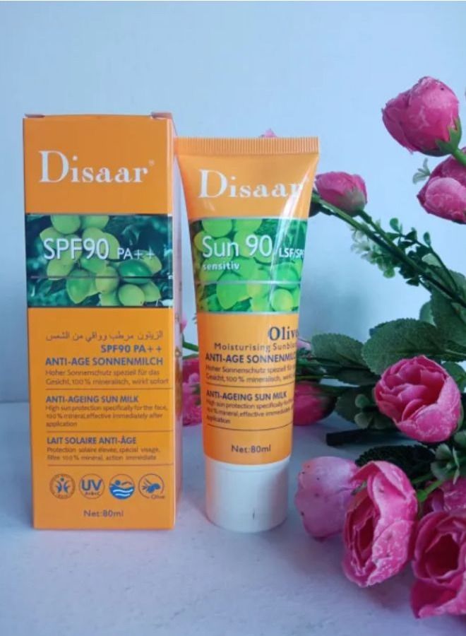 Disaar Olive Moisturizing Sunscreen, Anti-Aging 80 ml - Image 1