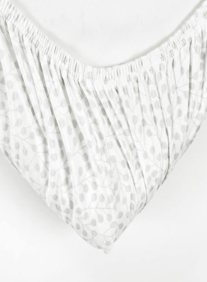 Lush Decor Farmhouse Leaf Branch Soft & Plush Fitted Crib Sheet, 52"x 28", Neutral - Image 5