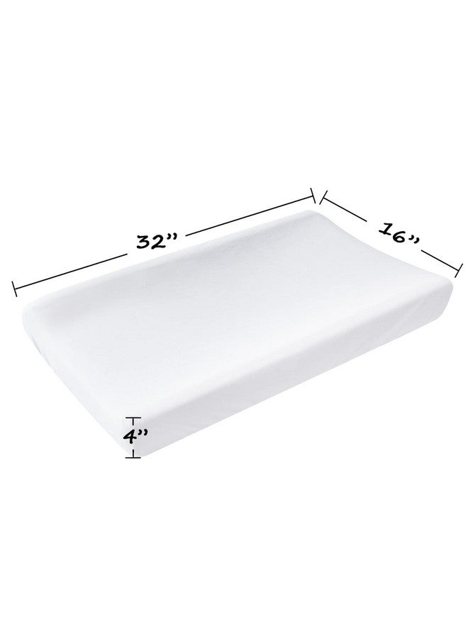 Coldwind Organic Cotton Changing Pad Cover, Diaper Changing Table Pad Covers 2 Pack, Jersey Knit Super Soft & Stretchy Cradle Sheets for Baby Boys Girls, 32" x 16" x 4", White - Image 2