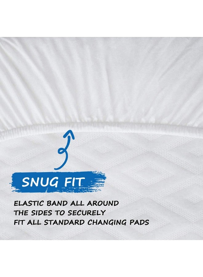 Coldwind Organic Cotton Changing Pad Cover, Diaper Changing Table Pad Covers 2 Pack, Jersey Knit Super Soft & Stretchy Cradle Sheets for Baby Boys Girls, 32" x 16" x 4", White - Image 4