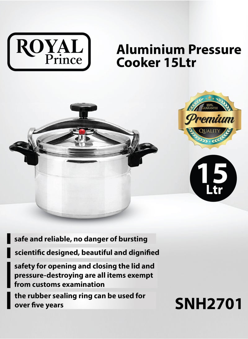 الأمير الملكي رويال برنس قدر ضغط المنيوم سعة 15 لتر عربي SNH2701 لون فضي - Image 3