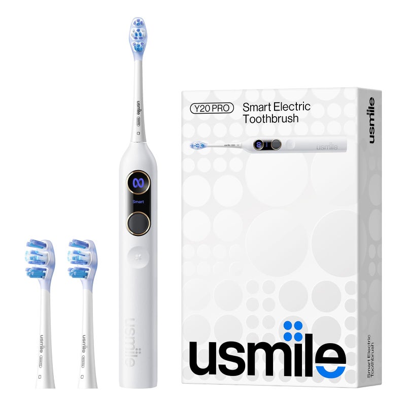 usmile Y20PRO Electric Toothbrush, AI-Powered Smart Toothbrush with AM/PM Auto Mode, 4 Brushing Modes, 90-Day Battery, App Control, Real-Time 3D Map, 2 Brush Heads Included - Image 1