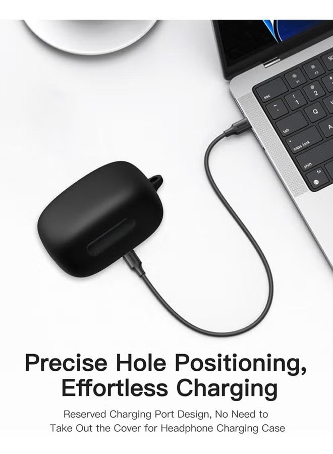 for Liberty 4 Pro Case Cover with Cleaner Kit, Soft Silicone Protective Case for Anker Soundcore Liberty 4 Pro Case for Women Men, Liberty 4 Pro Case Accessories with Keychain - Image 3