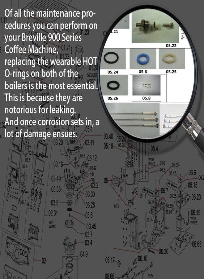 FUSHIPRO O-Ring Repair Kit for Breville Oracle Espresso Hose Connectors NTC Probes, to Solve Coffee Machine Thermal GFCI outlet leakage issues - Image 3