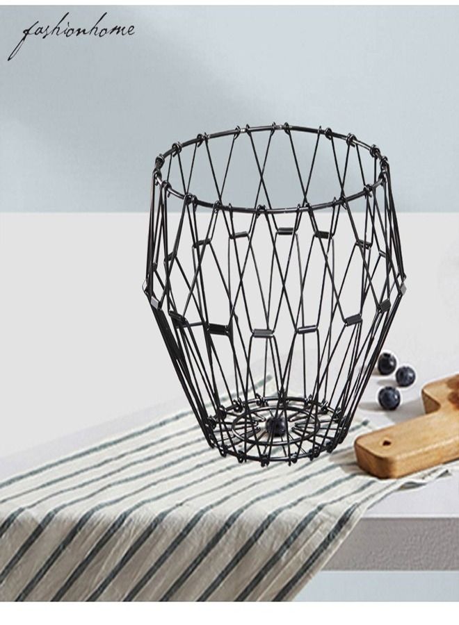fashionhome Flexible Wire Multi Shape Hollow Stainless Steel Folding Storage Fruit Basket  - Image 5