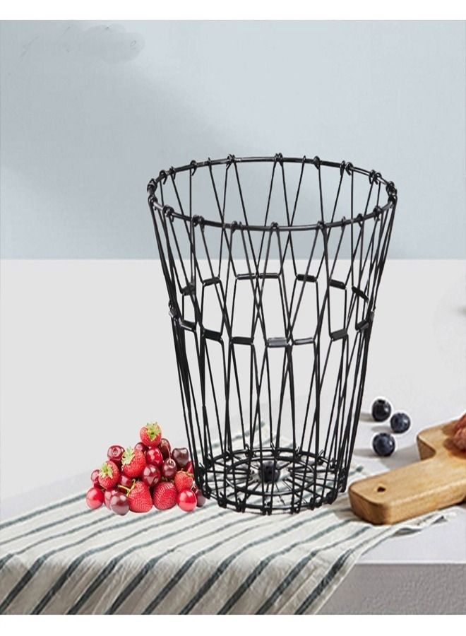 fashionhome Flexible Wire Multi Shape Hollow Stainless Steel Folding Storage Fruit Basket  - Image 1