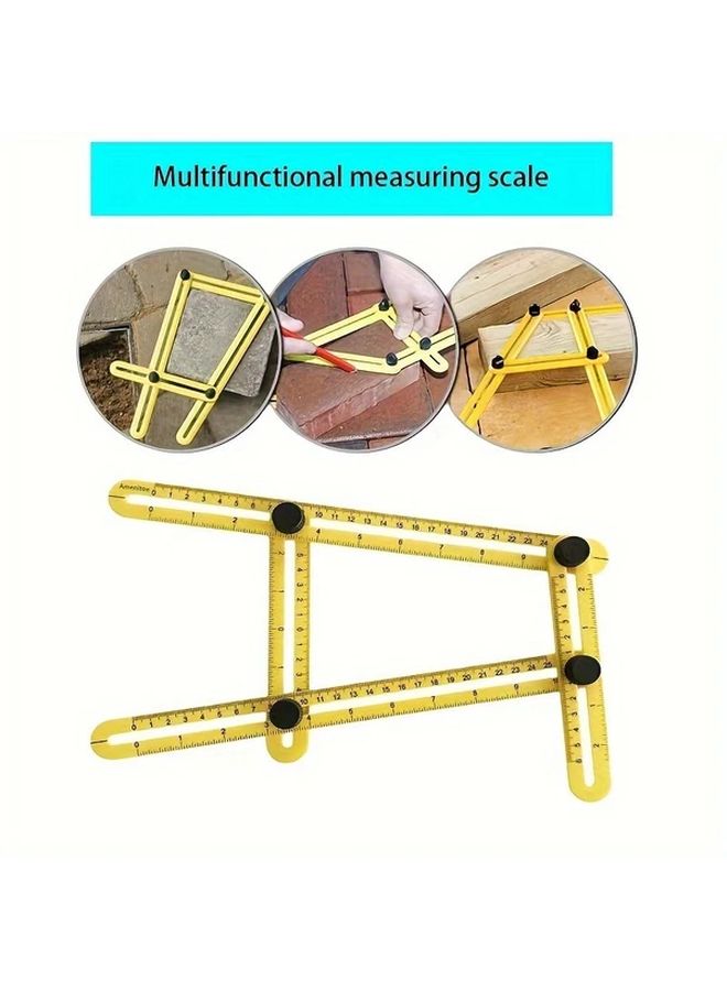 Portable Multi Angle Four Fold Ruler Plastic Tool For Layouts Carpentry Flooring - Image 3