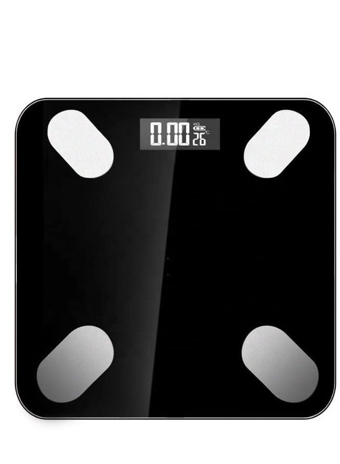 ELTRAZONE Bluetooth Electronic Digital Body Weight Scale, Thick Tempered Glass with LED Display, Smart Bluetooth Health & Fitness Scale for Accurate Body Weight Tracking, Personal Health Care Scale for Home Use (Black) - Image 1