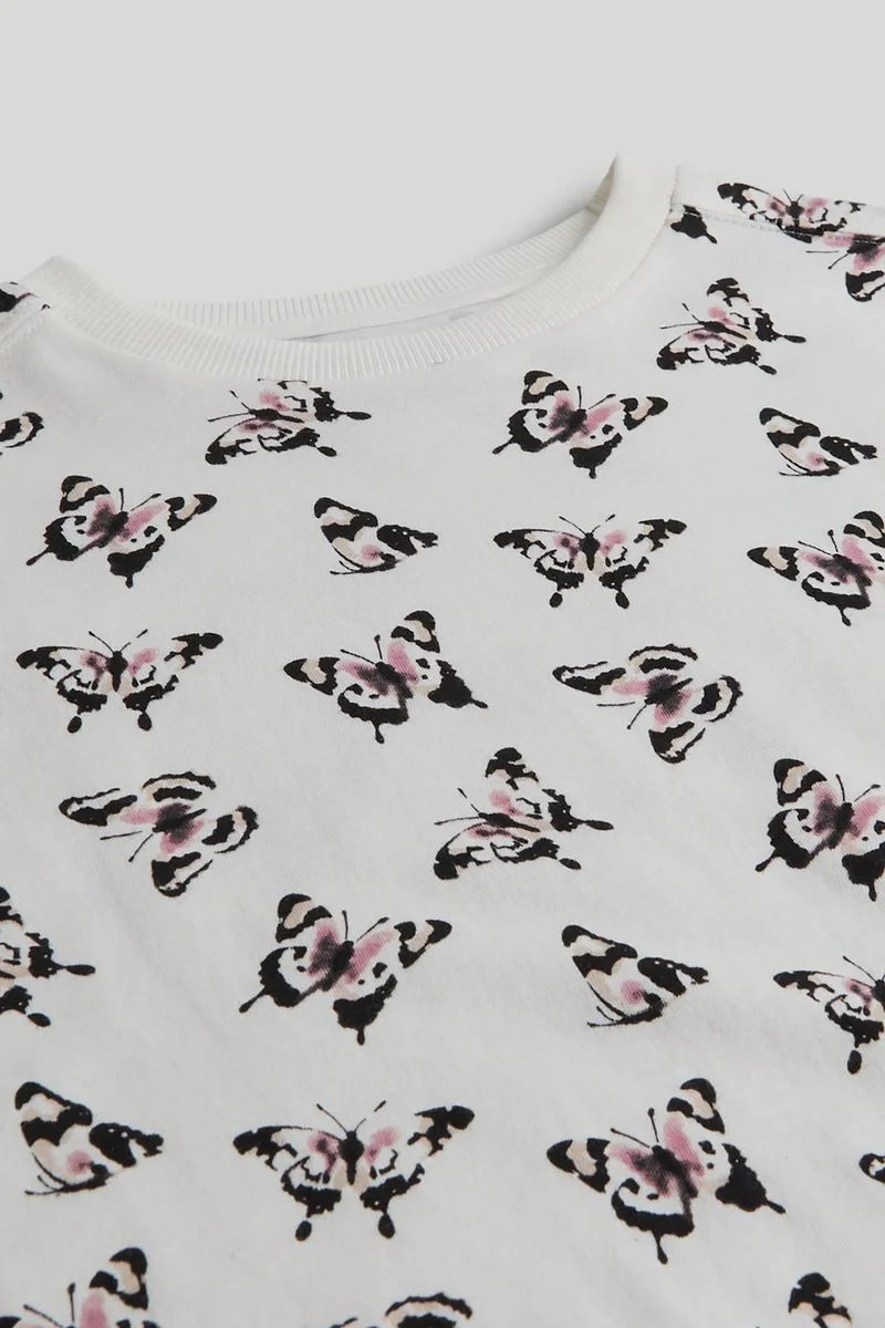 مذركير تيشيرت فراشة بيضاء